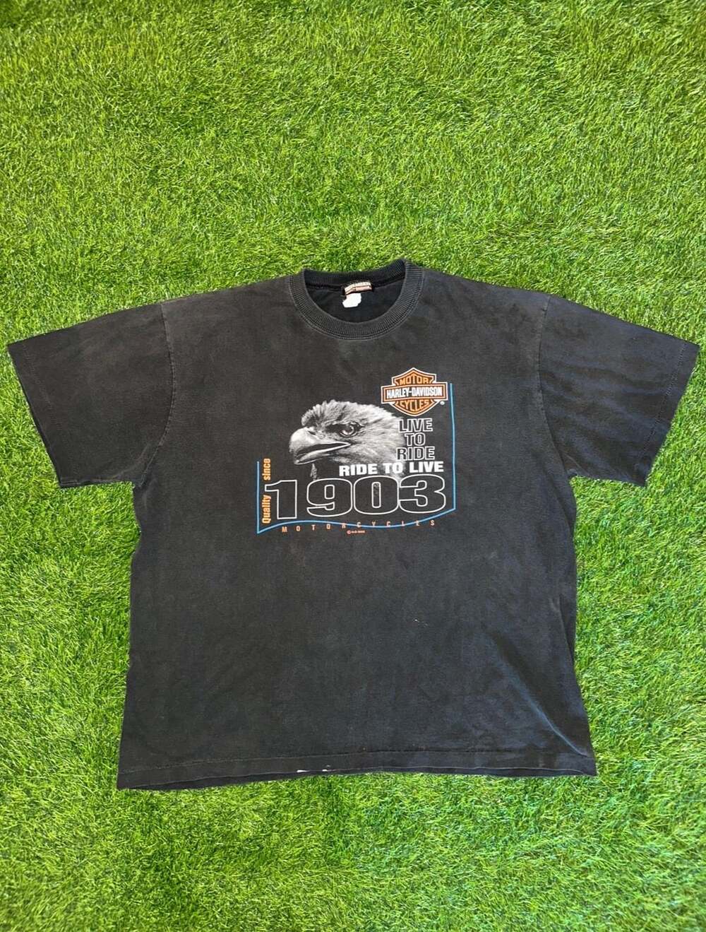 Vintage Harley-Davidson Live To Ride Ride To Live Eagle Graphic T-Shirt